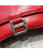 Balenciaga Hourglass Small Top Handle Bag in Smooth Leather Red/Silver 2019