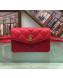 Chanel Lambskin Chain Flap Waist Bag Red 2019