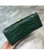 Balenciaga Hourglass Small Top Handle Bag in Crocodile Embossed Leather Green/Gold 2019