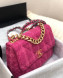 Chanel 19 Wool Tweed Large Flap Bag AS1161 Pink 2019