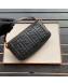 Fendi Baguette Medium FF Logo Lambskin Flap Bag Black 2019