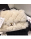 Chanel Shearling Lambskin Medium Flap Bag AS1063 White 2019