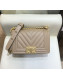 Chanel Chevron Grained Calfskin Small Boy Flap Bag A67085 Beige/Gold 2019