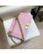 Chanel Chevron Grained Calfskin Medium Boy Flap Bag A67086 Pink/Gold 2019