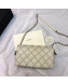 Chanel Stitching Quilted Calfskin Medium Flap Bag White 2019