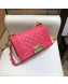 Chanel Quilting Grained Calfskin Small Boy Flap Bag A67085 Pink/Gold 2019