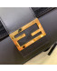 Fendi Men's Baguette Leather FF Fabric Medium Shoulder Bag/Belt Bag Black 2019