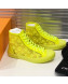 Louis Vuitton Luxembourg Monogram Embroidered High-top Sneakers Neon Yellow 2019 (For Women and Men)