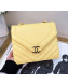 Chanel Chevron Calfskin Chain Flap Bag AS0025 Yellow 2019