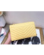 Chanel Chevron Calfskin Chain Flap Bag AS0027 Yellow 2019