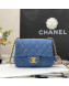 Chanel Denim Mini Sqaure Flap Bag with Ball AS1786 Dark Blue 2022 32