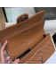 Chanel Lambskin Classic Flap Medium Bag A01112 Caramel with Silver Hardware 2018