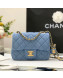 Chanel Denim Mini Sqaure Flap Bag with Ball AS1786 Light Blue 2022 31