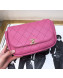 Chanel Small Quilting Lambskin Chain Flap Bag AS0138 Pink 2019