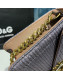 Dolce&Gabbana Small Devotion Lurex Fabric Top Handle Bag Silver 2019