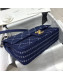 Chanel Quilted Denim Medium Flap Bag AS1328 Blue 2020