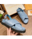 Louis Vuitton Paseo Flat Comfort Crossover Monogram Leather Sandals Blue 2022