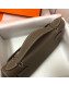 Hermes Mini Kelly 22 Clutch Bag in Epsom Leather(Half Handmade) Grey Elephant