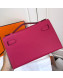 Hermes Mini Kelly 22 Clutch Bag in Epsom Leather(Half Handmade) Fuschia