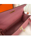 Hermes Mini Kelly 22 Clutch Bag in Epsom Leather(Half Handmade) Pink