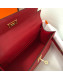Hermes Mini Kelly 22 Clutch Bag in Epsom Leather(Half Handmade) Red