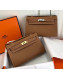 Hermes Mini Kelly 22 Clutch Bag in Epsom Leather(Half Handmade) Brown 