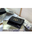 Dior Medium 30 Montaigne Lotus Patent Leather Wallet Black 2019