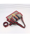 Gucci Sylvie GG Small Shoulder Bag with Web Ribbon Strap 421882 Red 2019