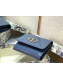 Dior Medium 30 Montaigne Lotus Patent Leather Wallet Blue 2019