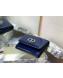 Dior Medium 30 Montaigne Lotus Patent Leather Wallet Navy Blue 2019