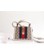 Gucci Sylvie GG Mini Top Handle Bag 470270 White 2019
