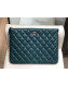Chanel Quilted Lambskin Chain Trim Pouch AP0638 Green 2019