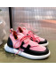 Hermes Duel Knit and Calfskin Sneakers Pink/Black 2021 0