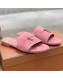 Loro Piana Suede Flat Slide Sandals Pink 2021 07