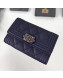 Chanel Grained Leather Small Flap Boy Wallet A80603 Navy Blue 2019