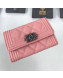 Chanel Grained Leather Small Flap Boy Wallet A80603 Pink 2019
