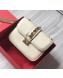 Valentino Small Chain Box Shoulder Bag in Calfskin White/Gold 2019