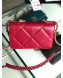 Chanel Quilted 19 Wallet on Chain WOC AP0957 Red 2019