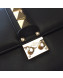 Valentino Medium Chain Box Shoulder Bag in Calfskin Black/Gold 2019