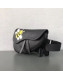 Dior Black Calfskin Saddle Bag with Yellow Bee 2019
