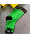 Fendi FF Top Short Sock Bright Green 2019