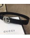 Gucci Leather Belt 30mm/40mm with Crystal Buckle Black 2019