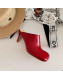 Bottega Veneta Calfskin Square Toe High-Heel Mules Red 2019