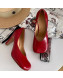 Bottega Veneta Calfskin Square Toe High-Heel Pumps Red 2019