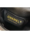 Chanel Quilted Leather Phone Holder Clutch with Chain and Pearls Black 2020