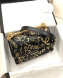 Chanel Crocodile Embossed Graffiti Leather Small Boy Flap Bag A67085 Black 2019