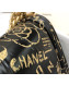 Chanel Crocodile Embossed Graffiti Leather Medium Boy Flap Bag A67086 Black 2019