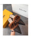 Fendi Flat Leather Mules with FF Fur Band Black/Brown 2018