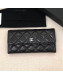 Chanel Classic Quilted Lambskin Flap Wallet A50096 Black/Silver 