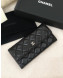 Chanel Classic Quilted Lambskin Flap Wallet A50096 Black/Silver 
